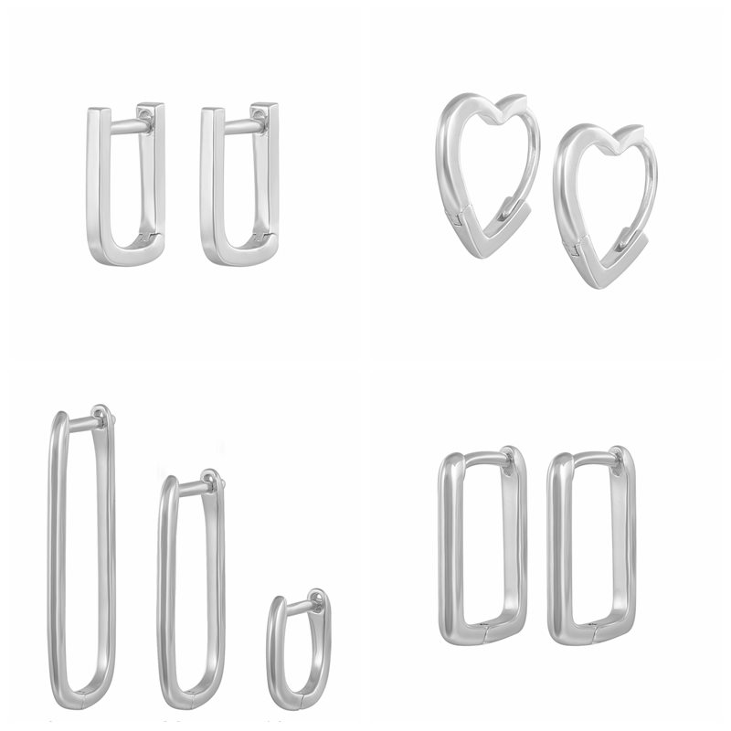 Aide 925 srebro Vintage U ksztalt milosc spadek kolczyki zapobiec Allergyy Earing dla kobiet eleganckie Pendientes Brincos prezenty