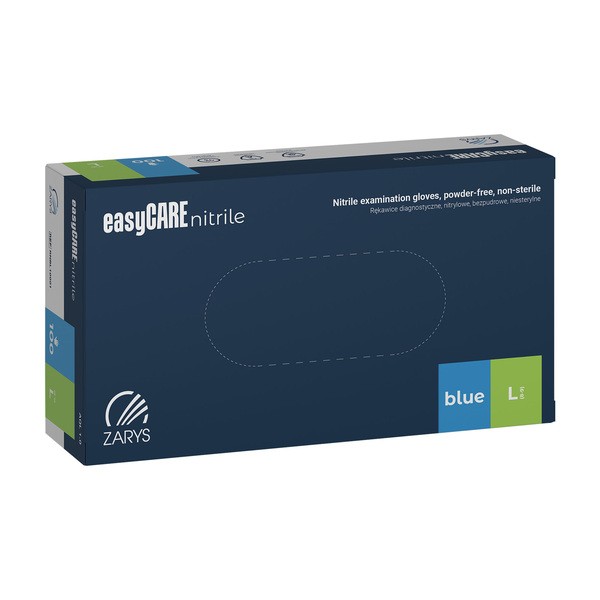 EasyCare nitrile, bezpudrowe rękawice diagnostyczne, nitrylowe, niejałowe, niebieskie, rozmiar L, 100 szt.