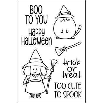 Halloween Pudgies Clear Stamp Set of 7