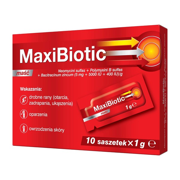 Maxibiotic, maść, 1 g, 10 saszetek