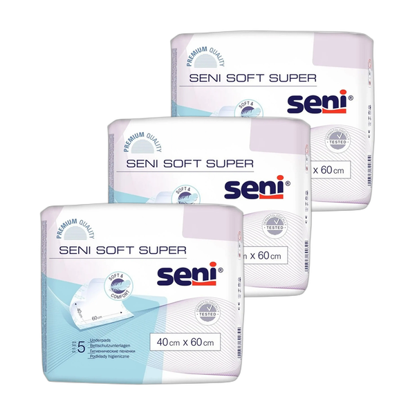 Zestaw 3 x Seni SoftSuper, podkłady higieniczne, 40 cm x 60 cm, 5 szt.