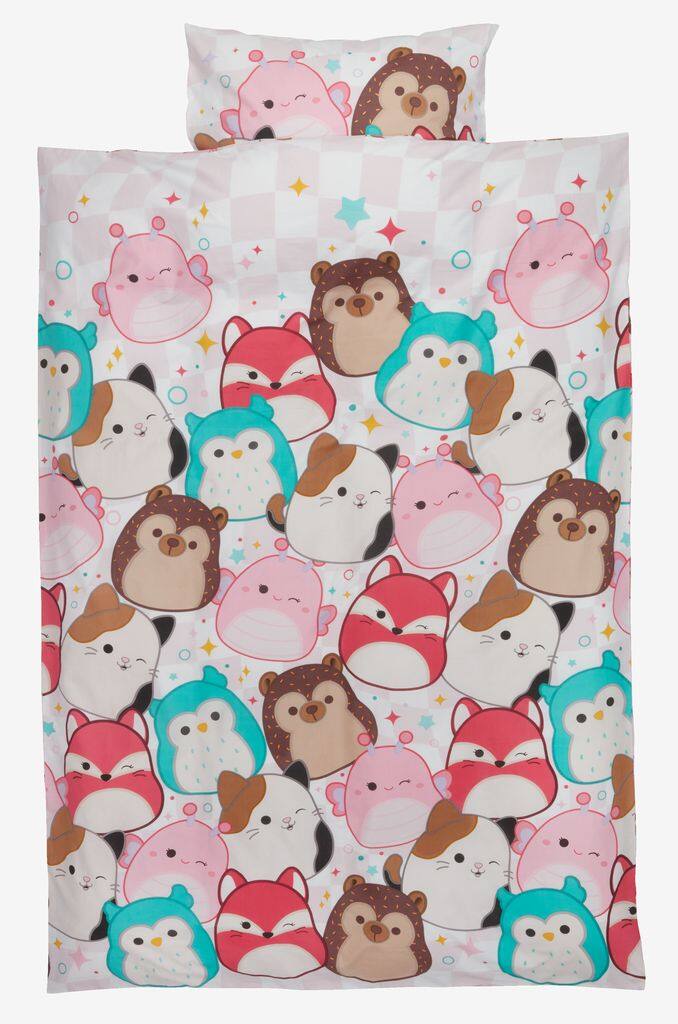 SQUISHMALLOWS sengetøjssæt 140x200 pink