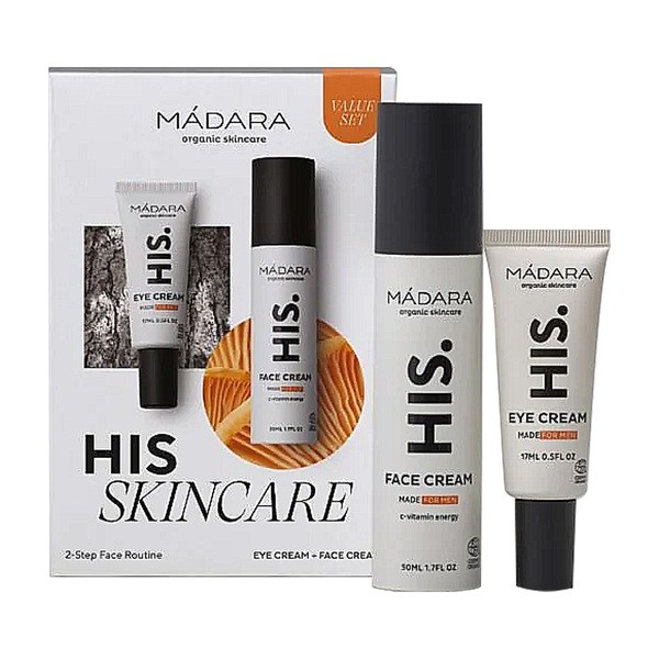 Zestaw Madara His Skincare 2-Step Routine Set, krem do twarzy, 50 ml + krem pod oczy, 17 ml
