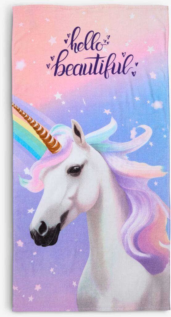 ENHJØRNING guld badehåndklæde ENHJØRNING 70x140cm
