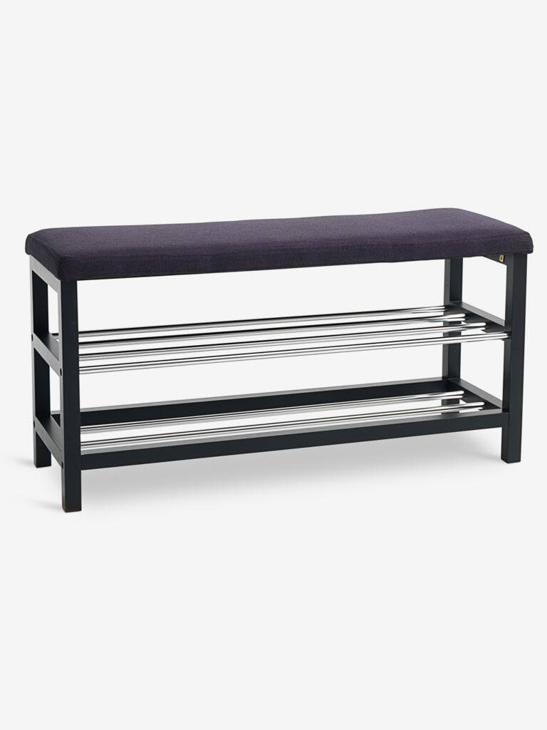 EGESKOV bænk med skohylder, stål/sort