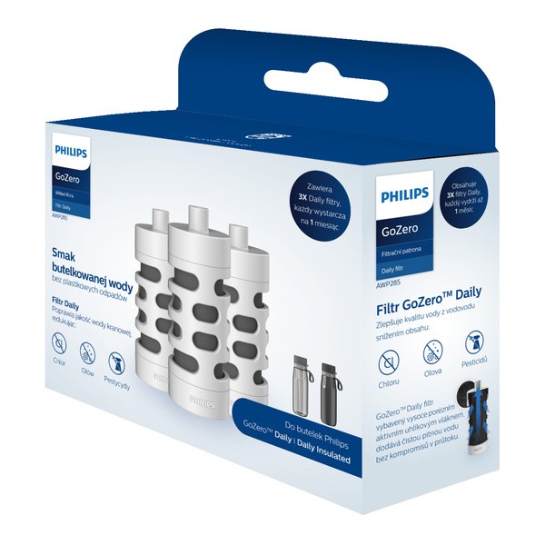 Philips ZeroGo Daily, wkład filtrujący, AWP285/58, 3 szt.