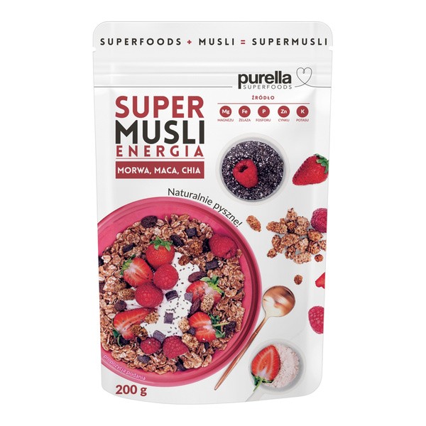 Purella Superfoods, super musli energia, 200 g