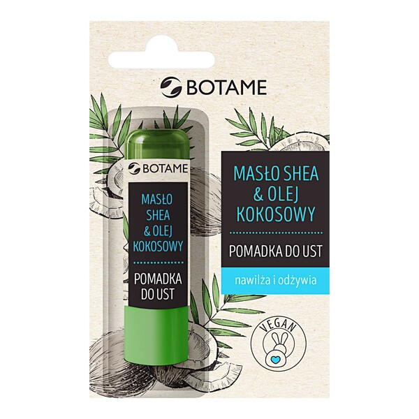 Botame, pomadka do ust, masło shea & olej kokosowy, 4,5 g
