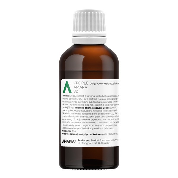 Amara SD Krople Żołądkowe wspierające funkcjonowanie układu trawiennego, krople, 35 g