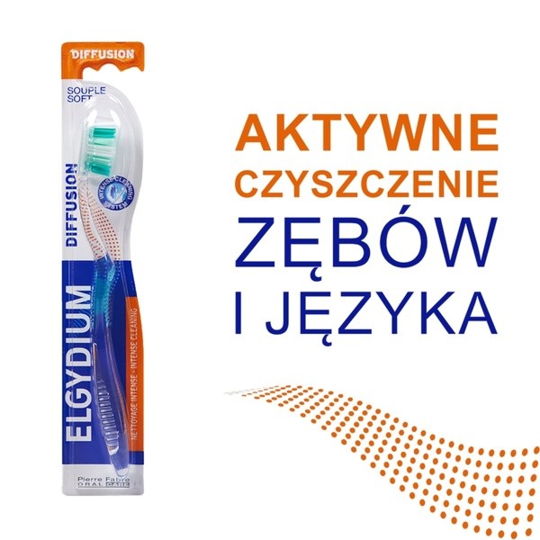 Elgydium Diffusion, szczoteczka do zębów, średnia, 1 szt.