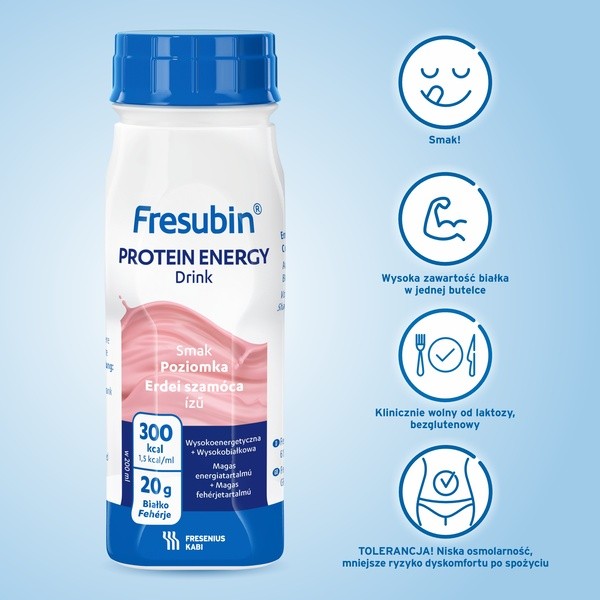 Fresubin Protein Energy Drink, płyn o smaku poziomkowym, 4 x 200 ml