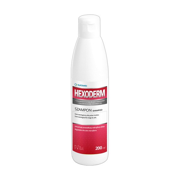Hexoderm Dermatologiczny szampon dla psów i kotów, 200 ml