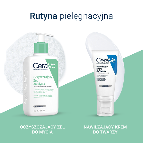 CeraVe, oczyszczający żel do mycia z ceramidami dla skóry normalnej i tłustej, 236 ml