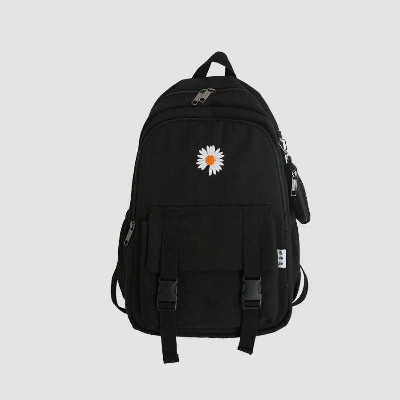 Sac à dos en nylon pour femme, imperméable et de haute qualité, idéal pour l'école, les loisirs et les sorties entre adolescentes.