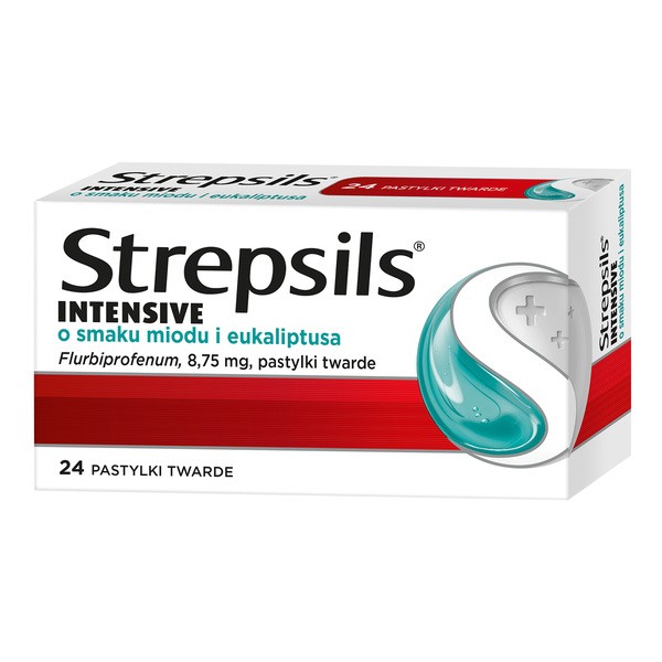 Strepsils Intensive o smaku miodu i eukaliptusa, 8,75 mg, pastylki twarde, 24 szt.