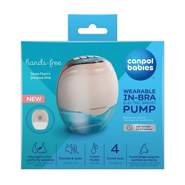 Canpol Babies Hands-Free, laktator bezprzewodowy, muszlowy,  1 szt.
