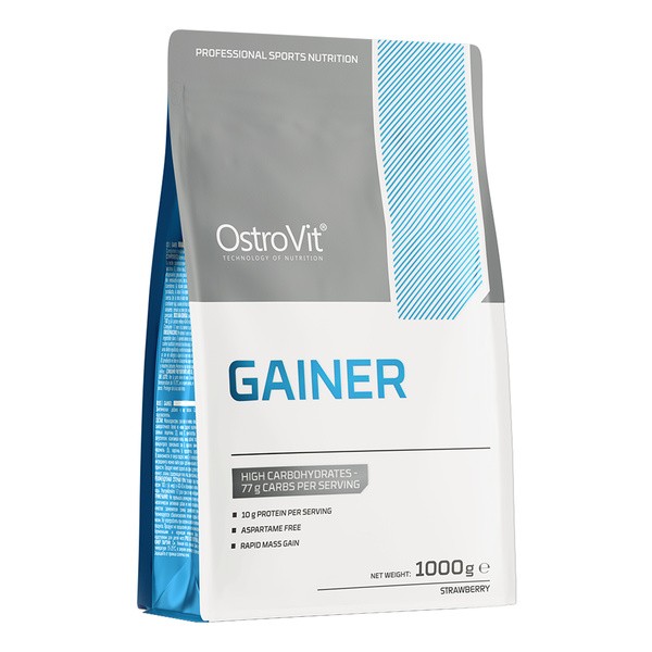 OstroVit Gainer, proszek, smak strawberry, 1000 g