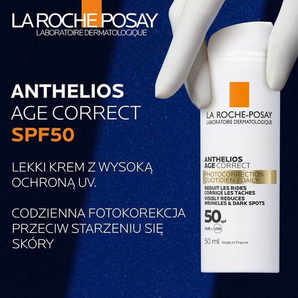 La Roche-Posay Anthelios Age Correct, codzienna fotoprotekcja przeciwstarzeniowa SPF 50, 50 ml