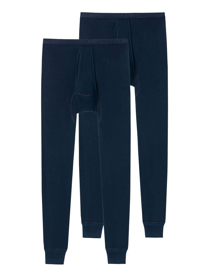 Schiesser Lange Unterhose Original Feinripp in Blau günstig kaufen