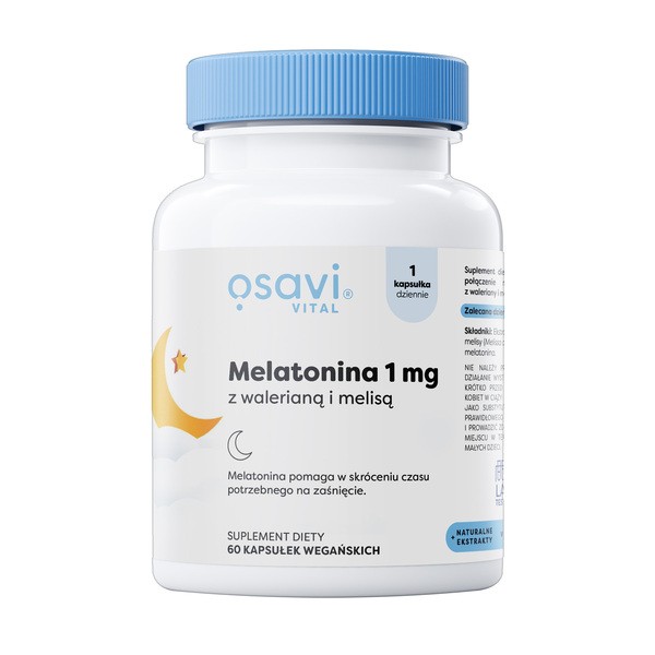 Osavi Melatonina 1 mg z walerianą i melisą, kapsułki, 60 szt.