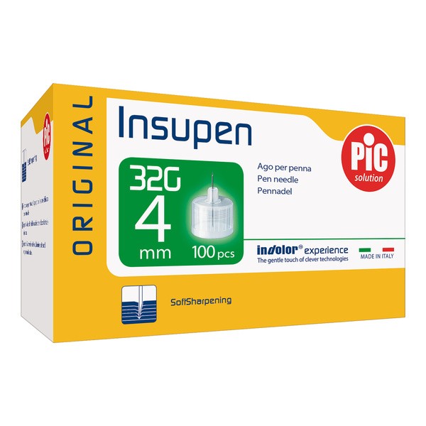 PiC Insupen, igły do penów insulinowych, 32G x 4 mm, 100 szt.