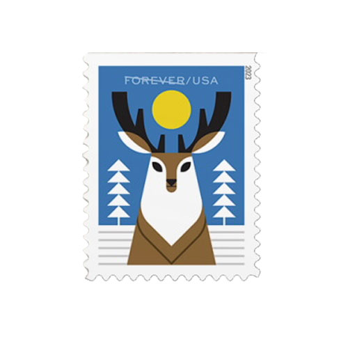 2023 Winter Woodland Animals Forever Postage Stamps (a Deer. Fox. Rabbit. and Owl
