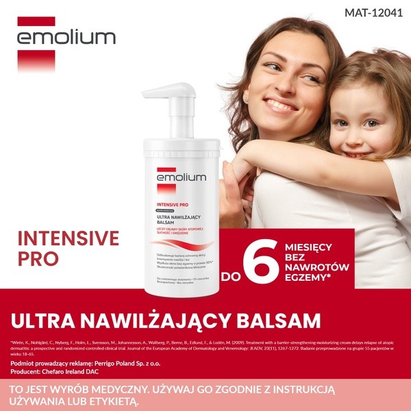 Emolium Intensive Pro, balsam ultra nawilżający, skóra sucha, wrażliwa i atopowa, 500 g
