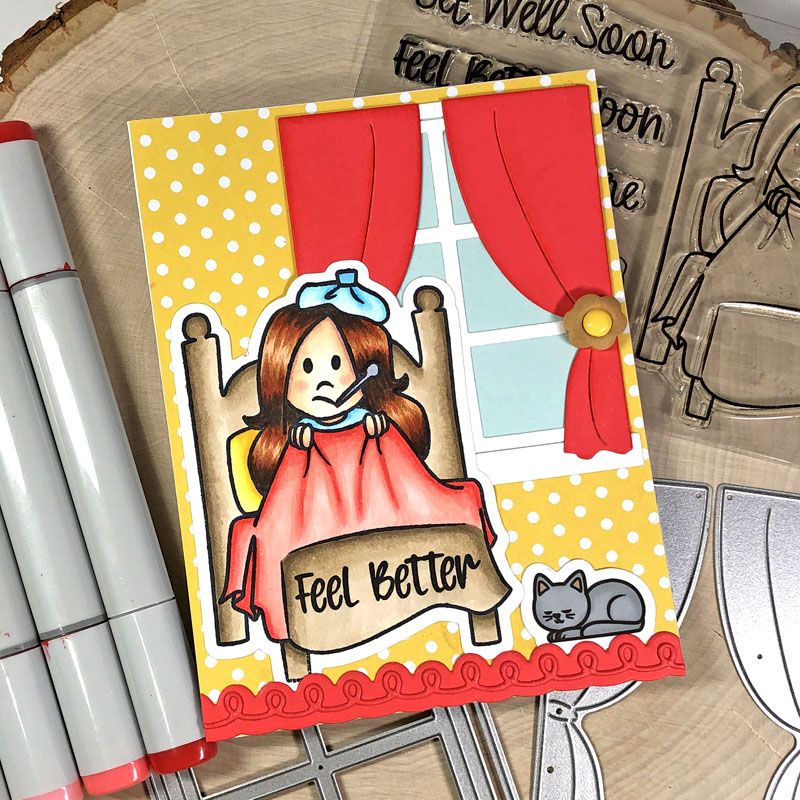 Stephie Doll Sick in Bed Clear Stamp Set