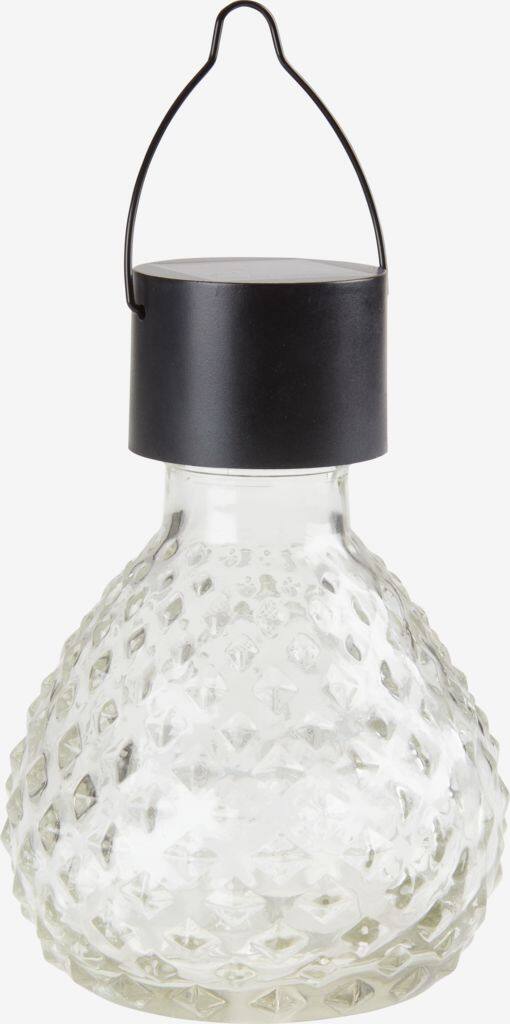 LAPPSPURV Solcellelampe LAPPSPURV Ø9xH13cm gennemsigtig