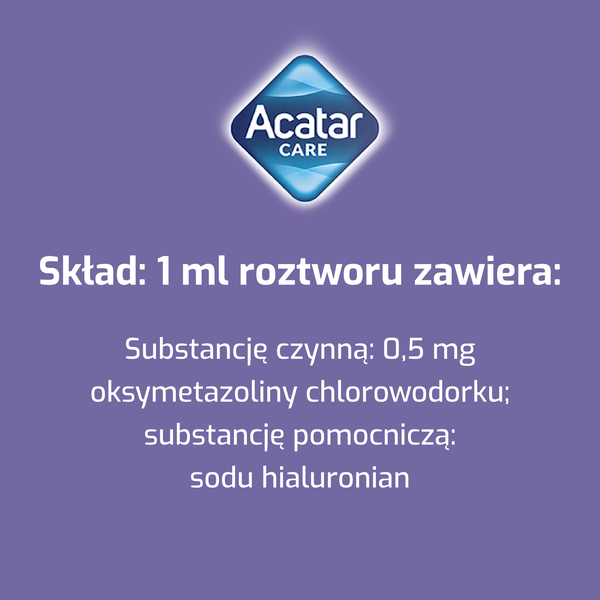 Acatar Care, 0,5 mg/ml, aerozol do nosa, 15 ml.