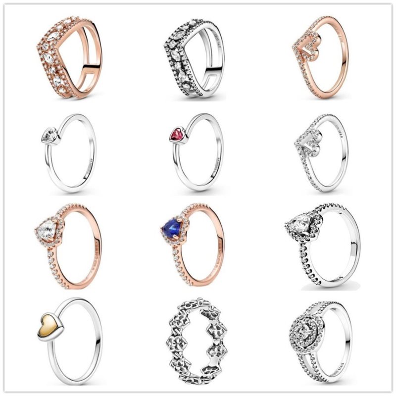 Autentyczne 925 Sterling srebrna iskrzaca niebieskie podwyzszone serce z krysztalowym pierscieniem dla kobiet Wedding Party europa bizuteria