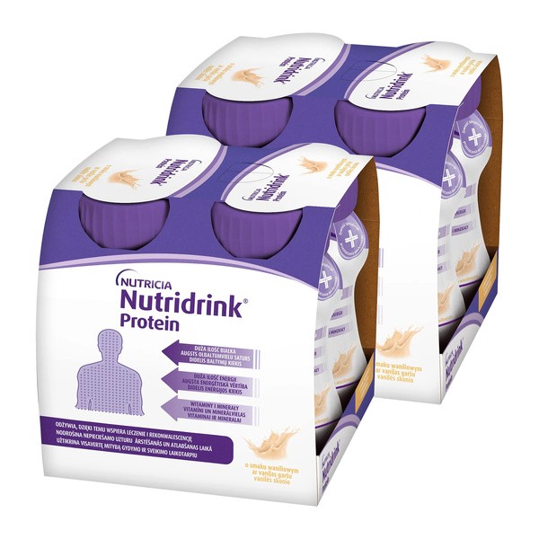 Zestaw 2x Nutridrink Protein, płyn o smaku waniliowym, 4 x 125 ml