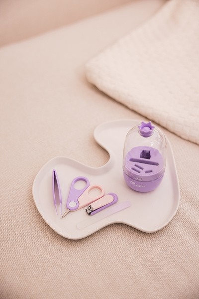 Momini BabyNail, zestaw do pielęgnacji paznokci niemowląt, fioletowy, 1 zestaw