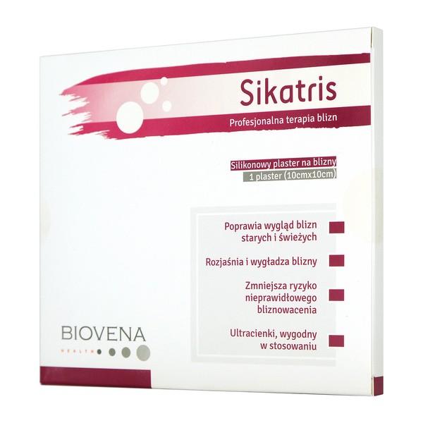 Sikatris, silikonowy plaster na blizny, 10 cm x 10 cm, 1 szt.