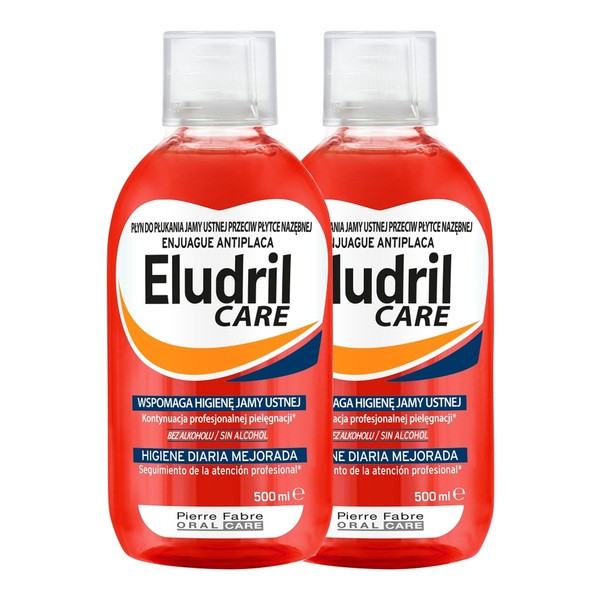 Zestaw 2 x 500 ml, Eludril Care, płyn do codziennej higieny jamy ustnej