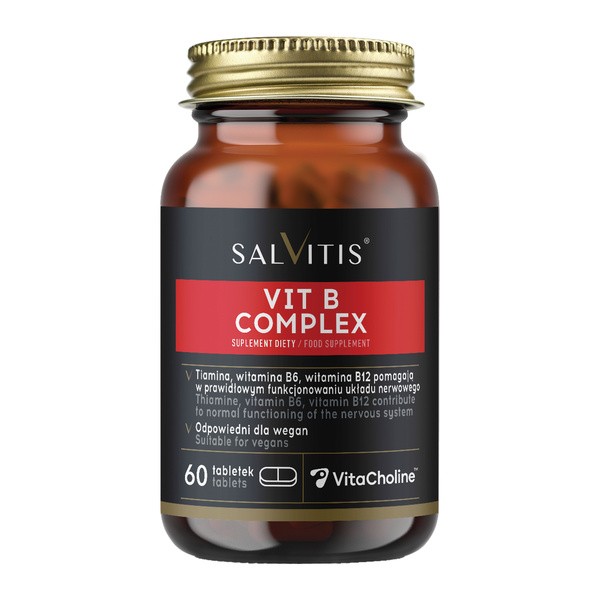 Salvitis Vit B Complex (Witamina B kompleks), tabletki powlekane, 60 szt.