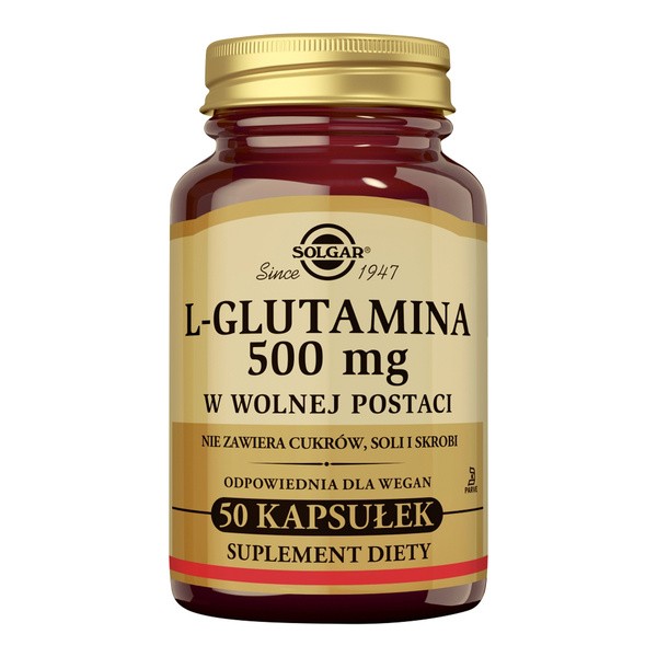Solgar L-Glutamina 500 mg, kapsułki, 50 szt.
