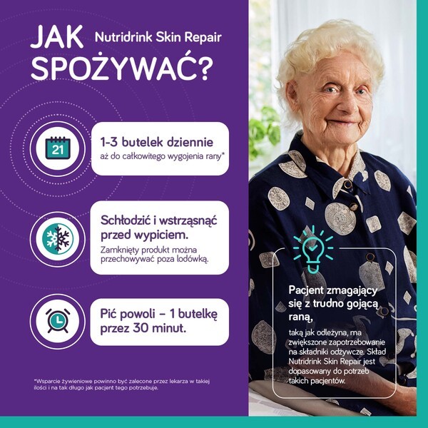 Nutridrink Skin Repair, smak truskawkowy, płyn, 4 x 200 ml