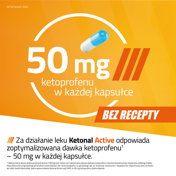 Ketonal Active, 50 mg, kapsułki twarde, 30 szt.