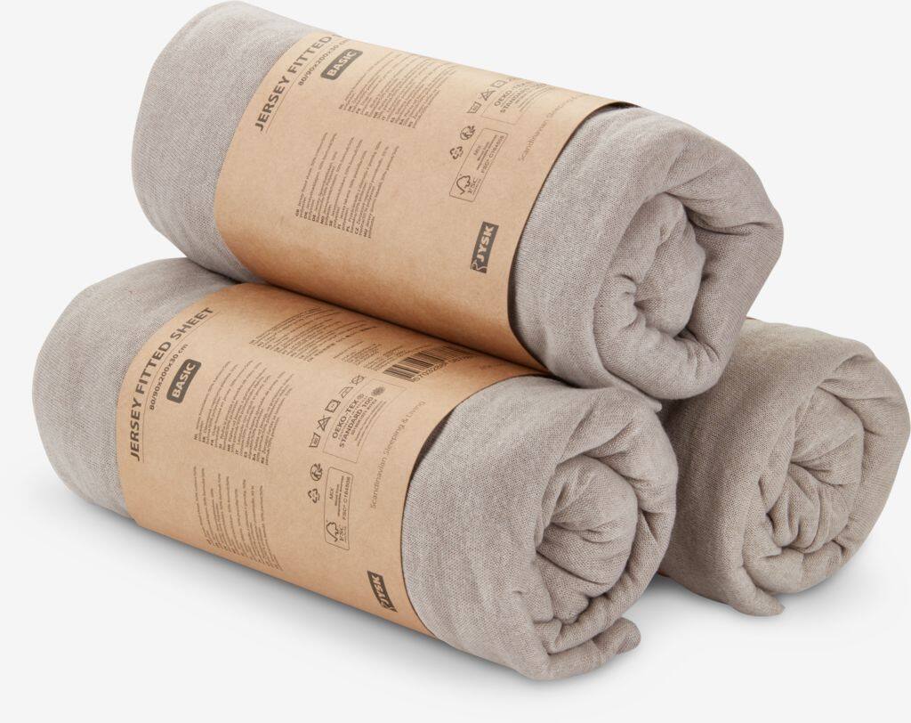 JANNE Basic Stræklagen Jersey JANNE 90x200x30cm Grå