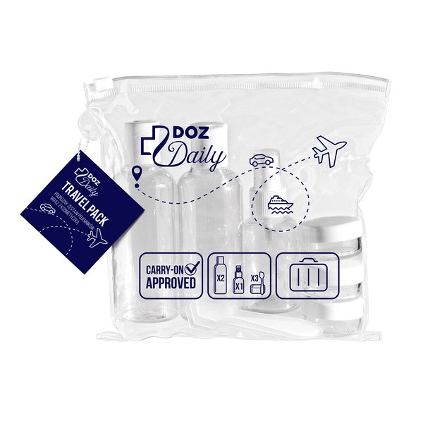 DOZ Daily Travel Pack, zestaw pojemników z kosmetyczką, 1 opakowanie