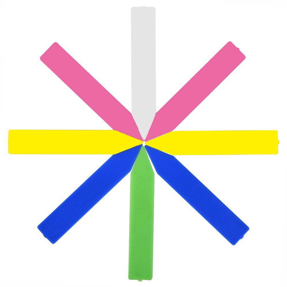 100 étiquettes en plastique pour plantes de jardin, pots de fleurs et plateaux (5 cm x 1 cm et 10 cm x 2 cm), 6 couleurs.