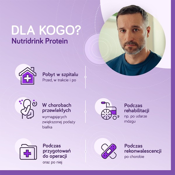 Nutridrink Protein, płyn o smaku truskawkowym, 4 x 125 ml