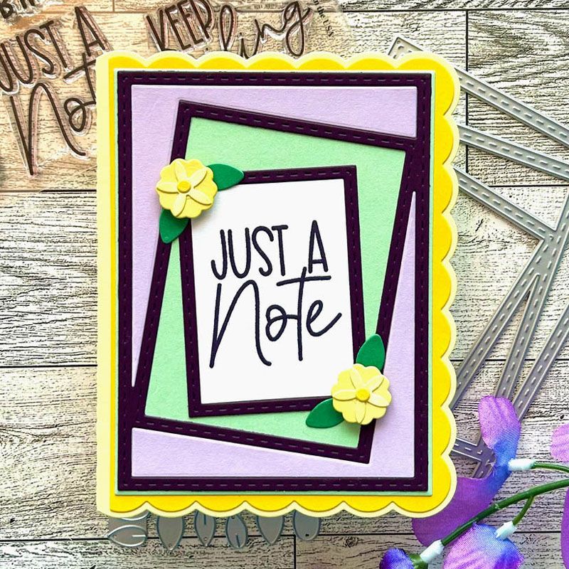 Flower Wreath Words Clear Stamp Set