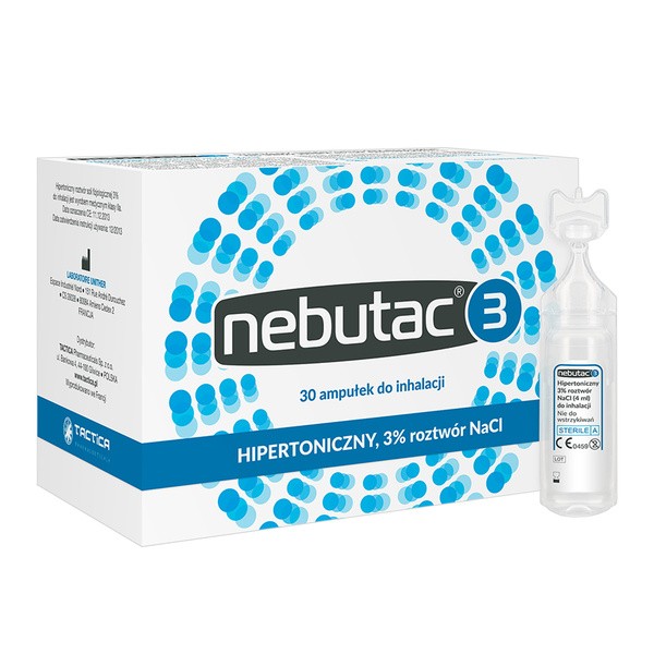 Nebutac 3, roztwór do inhalacji, hipertoniczny, 3% NaCl, 4 ml, 30 amp