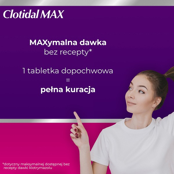 Clotidal MAX, 500 mg, tabletki dopochwowe, 1 szt.