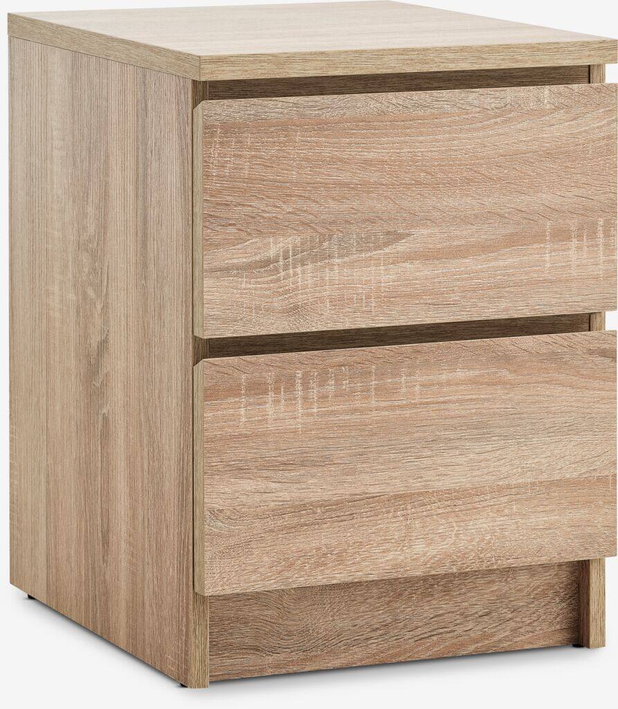 LIMFJORDEN LIMFJORDEN sengebord med 2 skuffer, lys egfarve