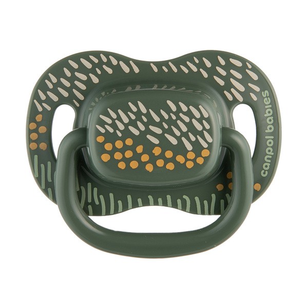 Canpol Babies Mountains, smoczek uspokajający, silikonowy symetryczny, 6-18 m, zielony, 2 szt.