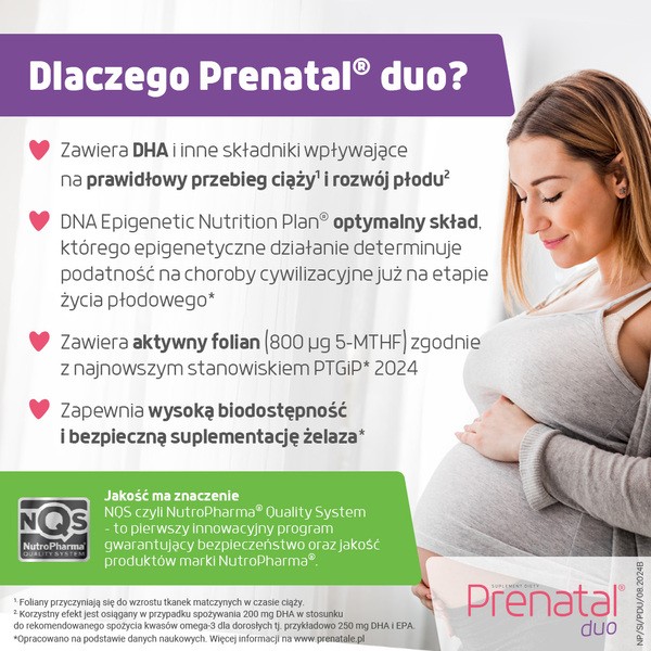 Prenatal Duo, II i III trymestr ciąży, kapsułki, 30 szt. Classic + 60 szt. DHA