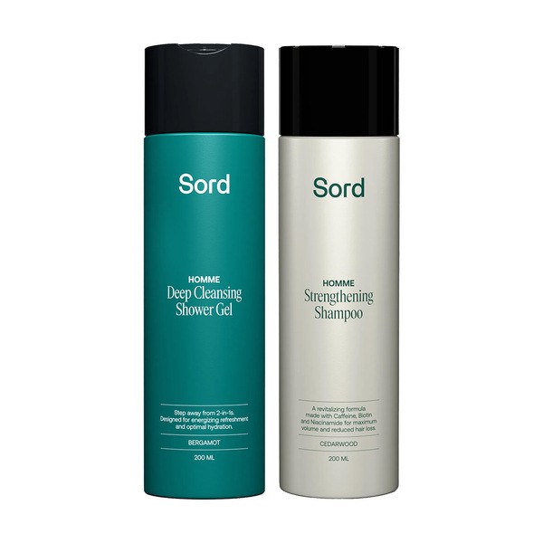 Zestaw Sord Homme, Strengthening Shampoo, szampon wzmacniający, 200 ml + Deep Cleansing Shower Gel, żel pod prysznic, 200 ml